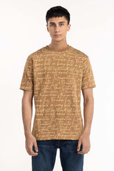 Brown Typo T-Shirt 224-113-036