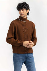 Camel Cabling Turtle Neck Sweater SWT-FFSTN22-236