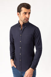 Navy Twill Casual Shirt CM-PD-454 CS