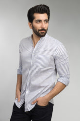 Blue & White Check Casual Shirt CM-YD-2502 CS