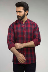Red & Navy Checked Casual Shirt CM-YD-2510 CS