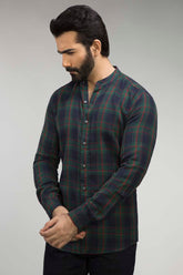 Green & Navy Checked Casual Shirt CM-YD-2512 CS
