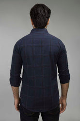 Navy Check Casual Shirt CM-YD-2513 CS