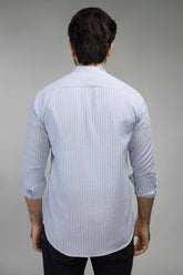 Blue White Striped Casual Shirt CM-YD-2514 CS