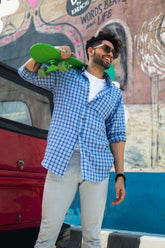 Blue & White Yarn Dyed CM-YD-2577