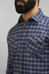 Navy Grey Checked Causal Shirt Yarn Dyed CM-YD-2638 CS