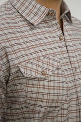 Grey & Brown Checked Casual Shirt CM-YD-2639 CS