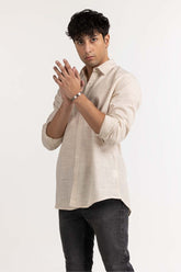 Cream Basic Casual Shirt MN-CS-YD23-022