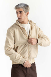 Cream Hooded Technical Jacket 224-110-051