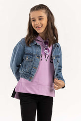 Junior Girl Cropped Denim Jacket 224-410-052 A
