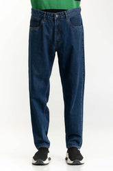 Dark Blue Basic Straight Jeans 224-121-001