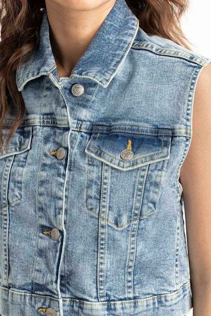 Denim Vest Jacket 224-210-009