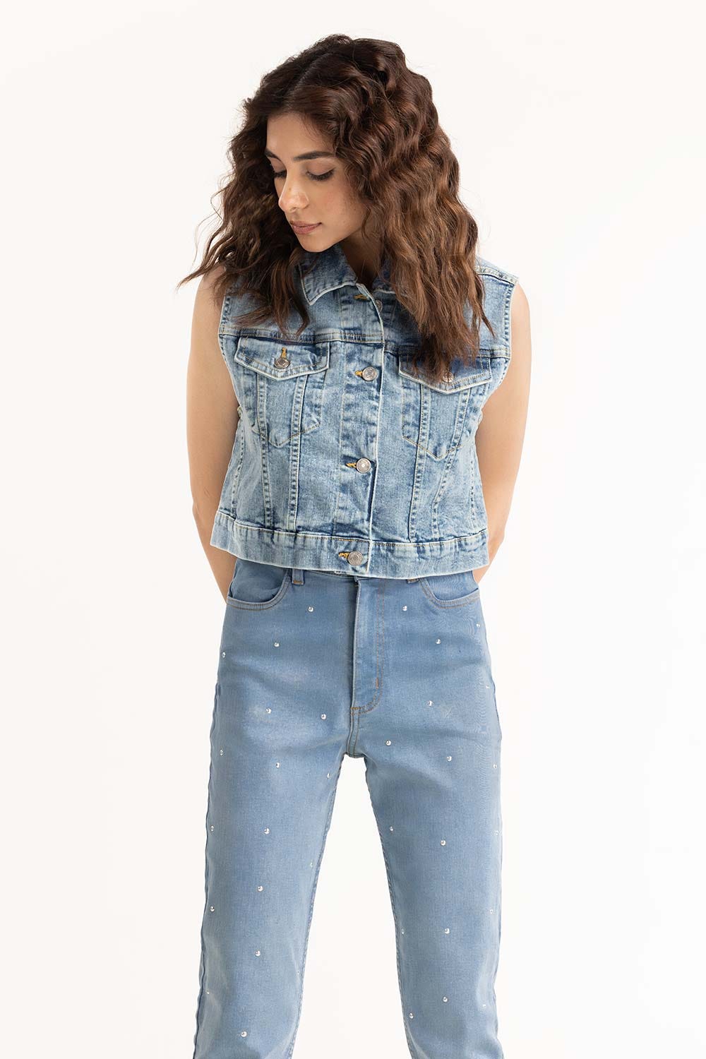 Denim Vest Jacket 224-210-009