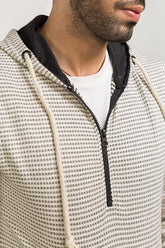 Ecru-Black Zipper Jacket JKT-HZJ-D35-01