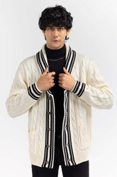 Ecru Cricket Shawl Collar Cardigan SWT-FFSSC22-268