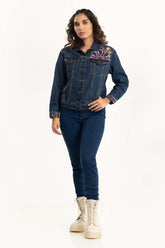 Embroidered Denim Jacket 224-210-036