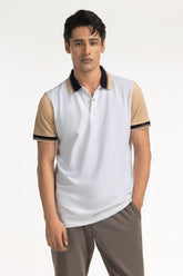 Fashion Contrast Sleeves Polo PS-FSHN24-102