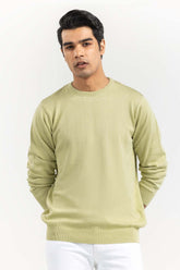 Green Basic Crew Neck Sweater SWT-BFSCN-22-005
