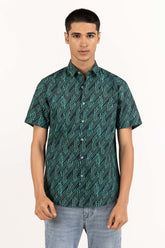 Green Black Printed Casual Shirt CS-PRT22-007