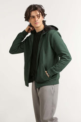 Green Hooded Zipper MN-HDZ-WS23-006