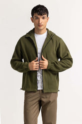 Green Hooded Zipper MN-HDZ-WS23-014