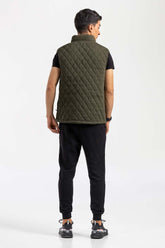 Green Mock Neck Vest Jacket JKT-MNV-D26-03