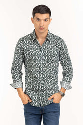 Green Printed Casual Shirt CS-PRT22-001