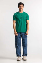 Green Roled Up Sleeve Tee TS-CNSJ24-089