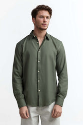 Green Solid Casual Shirt MN-CS-SS24-041