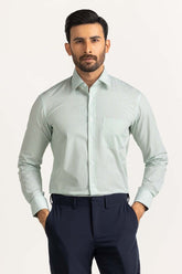 Green White Stripe Formal Shirt MN-FS-YD24-027