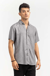 Grey Dobby Casual Shirt HSS-YD22-008