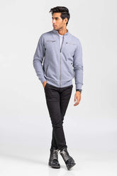 Grey Mock Neck Zipper Jacket JKT-MNZ-78-03