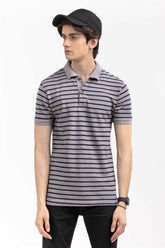 Grey Navy Sport Polo PKP-YD-D72