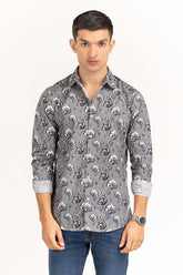 Grey Printed Casual Shirt CS-PRT22-010