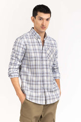 Grey Sky Checkered Casual Shirt CS-YD22-024