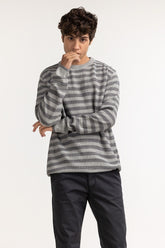 Grey striped Basic Sweater MN-SWT-WS23-024