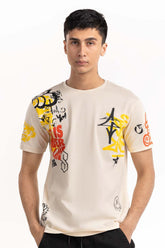 Cream T-Shirt 224-113-015