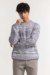 Grey Textured Fashion Sweater MN-SWT-WS23-083