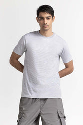 Grey White Striped Tee TS-CNSJ24-096
