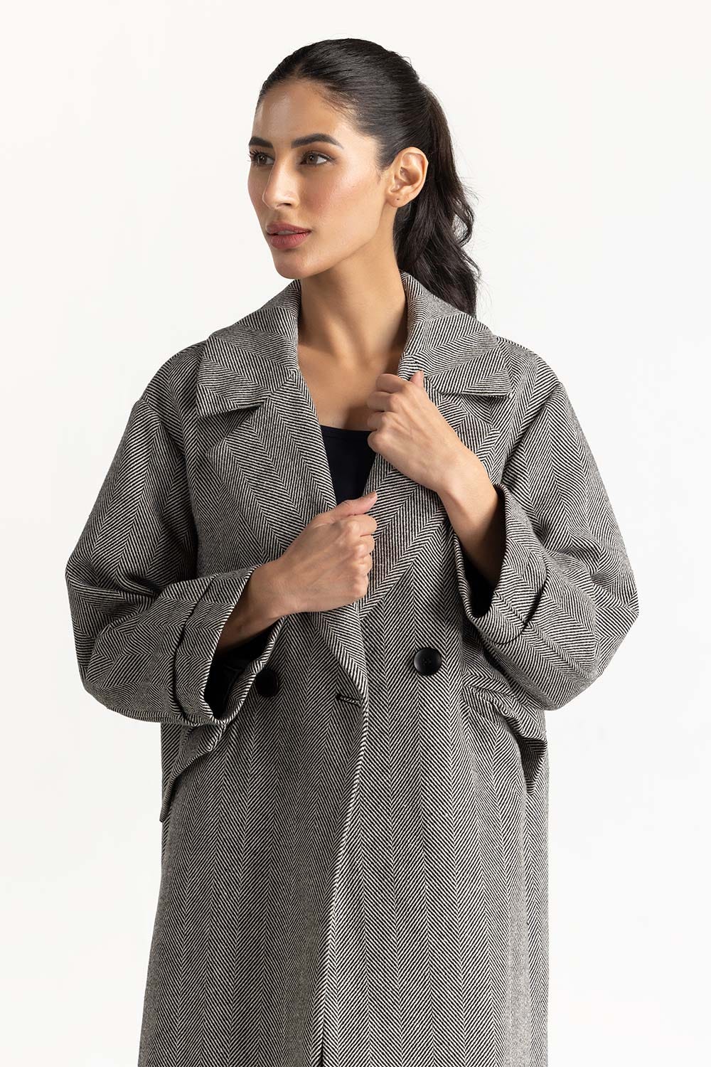 Tweed Long Coat 224-210-024
