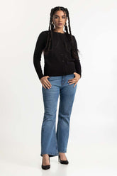 Black Button Down Cardigan 224-211-070