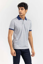 Heather Grey Fashion Printed Polo PS-FPK22-005