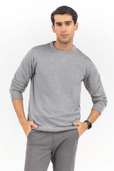 Heather Grey Basic Crew Neck Sweater SWT-BFSCN-22-001