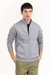 Heather Grey Basic Zipper JKT-KNTMNZ22-051