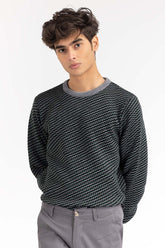 Heather Grey Pattern Crew Neck Sweater SWT-FFSCN22-106