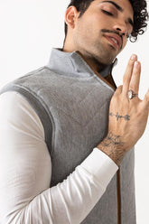 Heather Grey Zipper Vest - JKT-MNV-D19-01