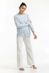 Ice Blue Knit Sweater 224-211-040