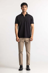 Jet Black Zipp Polo PS-FSHN24-082