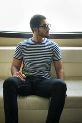 White & Blue Urban Graphic T-Shirt JGP-URB-D86-MB