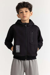 Junior Boy Black Printed Sweatshirt 224-312-012